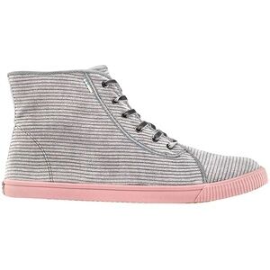TOMS Size 10 Camarillo High Sneakers Casual Grey Corduroy Pink Sole